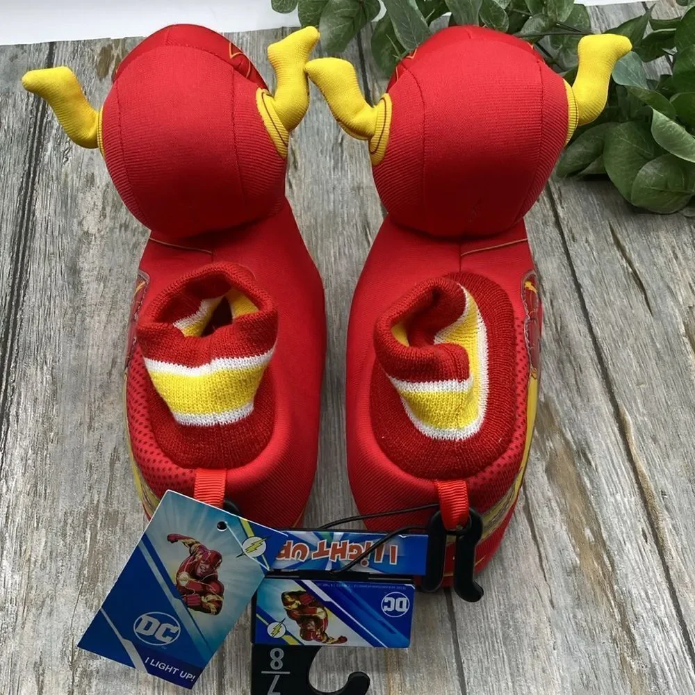 Baby Toddler Boys Flash Character Light-Up Superhero Slippers Shoes Size 7/8